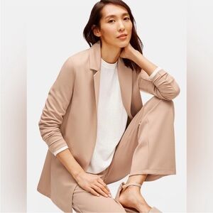 Eileen Fisher Flex Tencel Ponte Notch Collar Jacket Bramble M